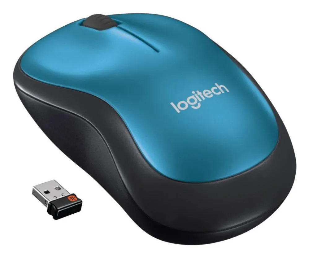 MOUSE LOGITECH M185 PRETO/AZUL S/FIO 910-003636