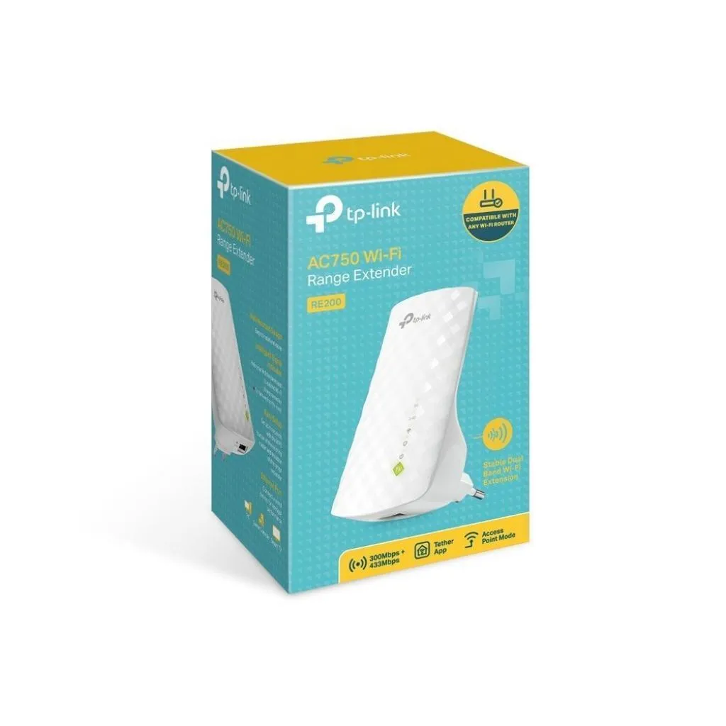 Repetidor De Sinal Tp-Link RE200 AC750 Dual Band Wi-Fi