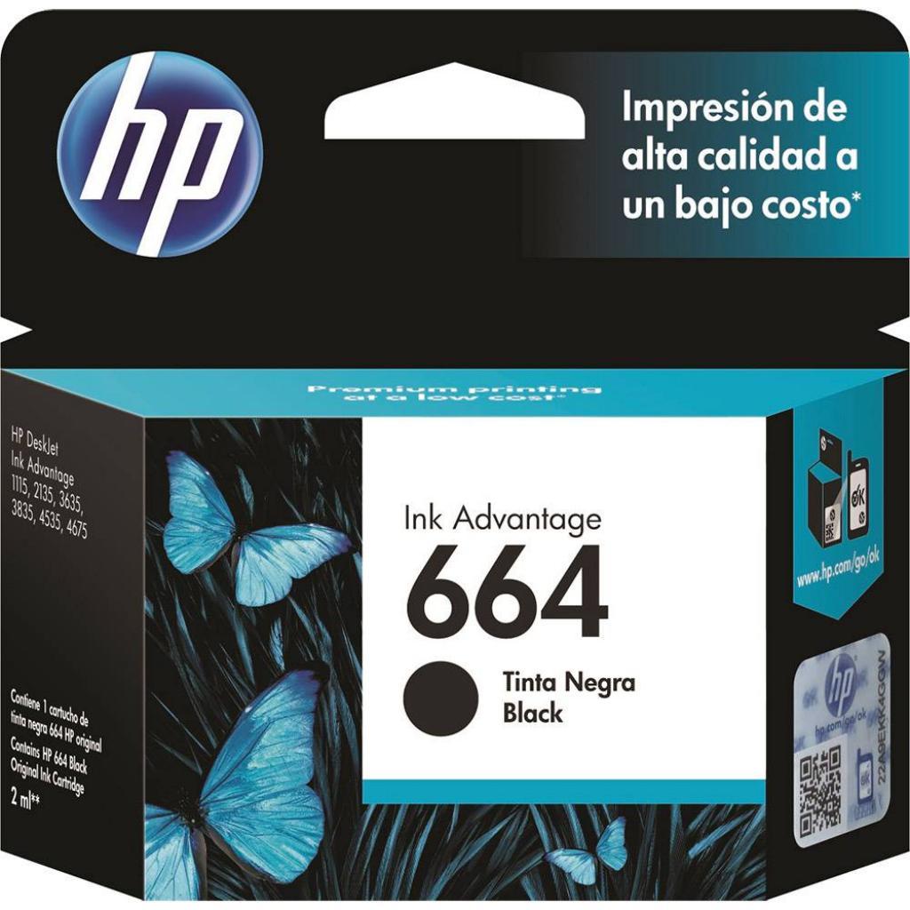 Cartucho Hp 664 F6V29AL Preto Original Para Impressoras Hp