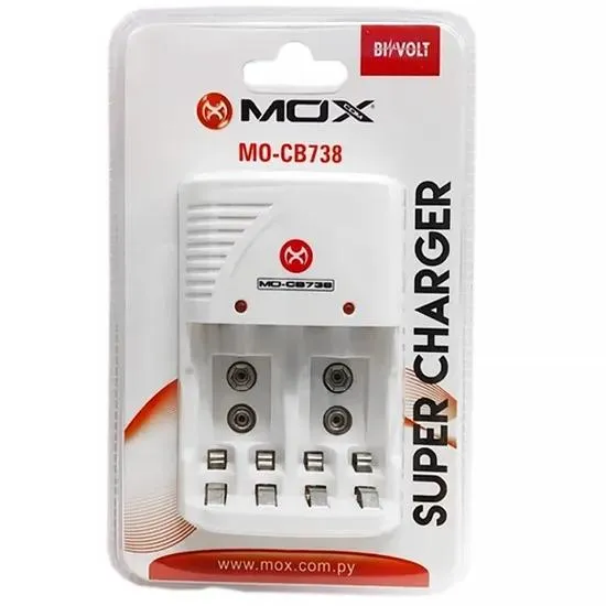 Carregador De Pilha Mox MO-CB738 S/ Pilhas