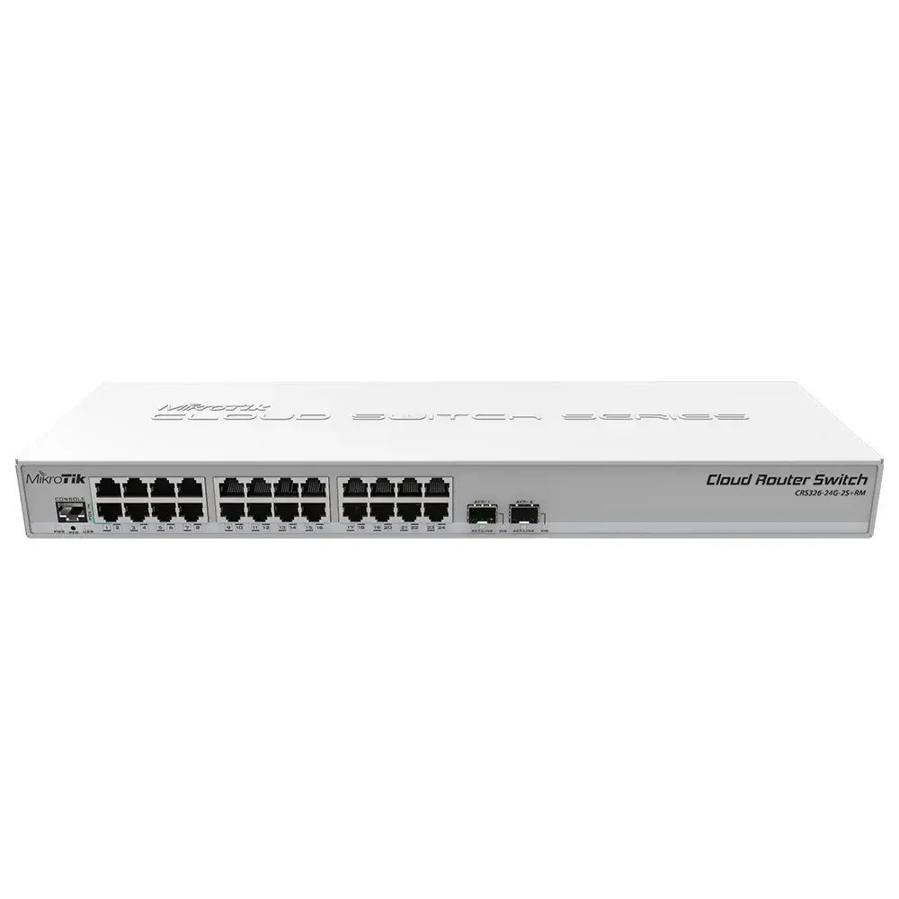 Switch MikroTik CRS326-24G-2S+RM 24 Portas Gigabit + 2 SFP+ 10G Rackmount
