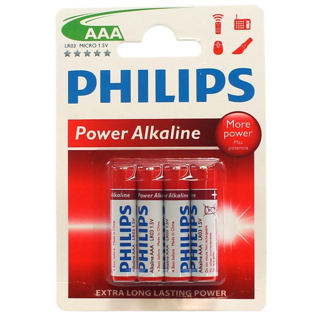Pilha Alcalina Philips Aaa LR03-P4B Com 4 Unidades