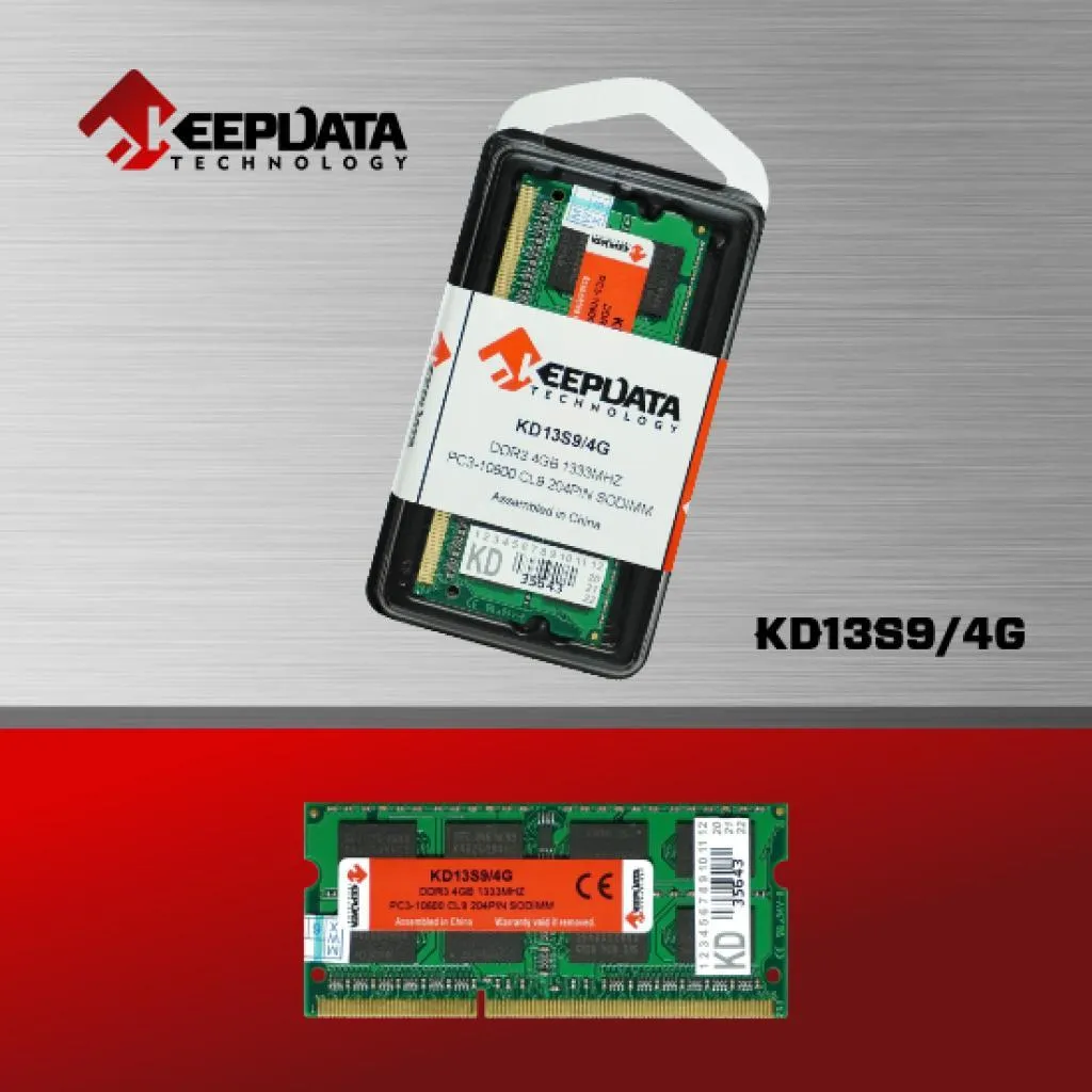 Memória P/ Ntb DDR3 4GB 1333 Keepdata KD13S9/4G