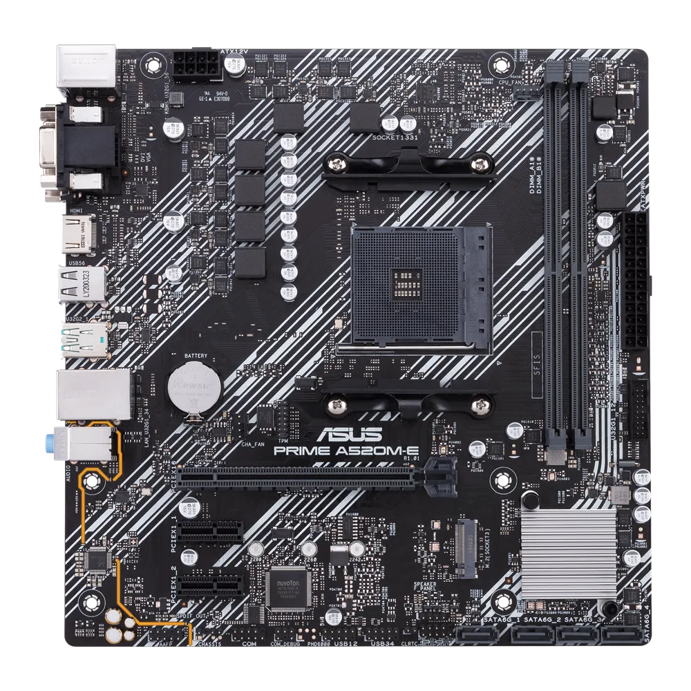 Placa-Mãe ASUS Prime A520M-E AMD A520 Socket AM4 Micro ATX DDR4