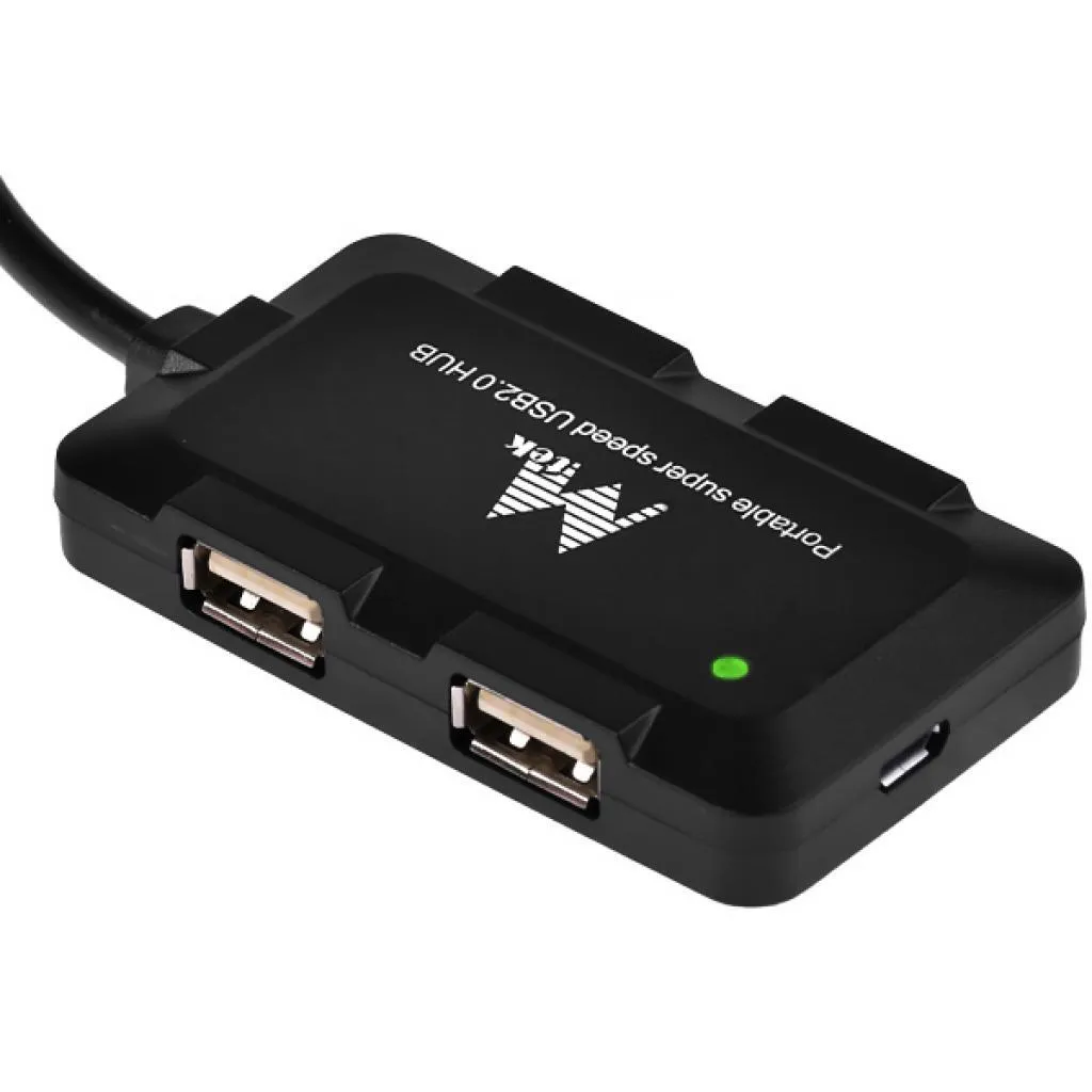 Hub 4 Portas Mtek HB-8102B 4 USB2.0 Preto