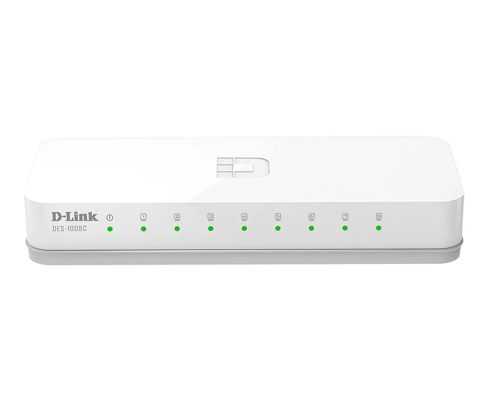 Switch D-Link DES-1008C 8 Portas 10/100Mbps - Branco