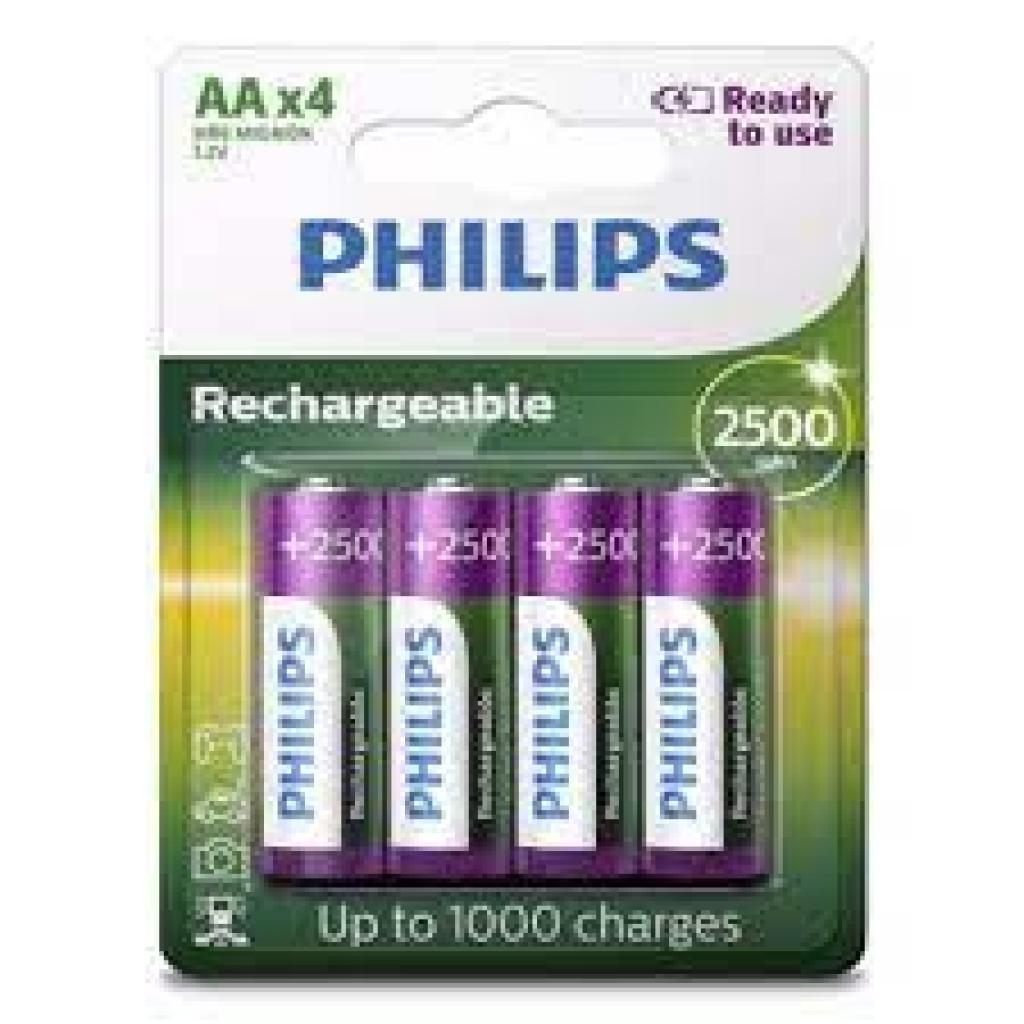 Pilha Recarregável Philips AA2500mAh C/4