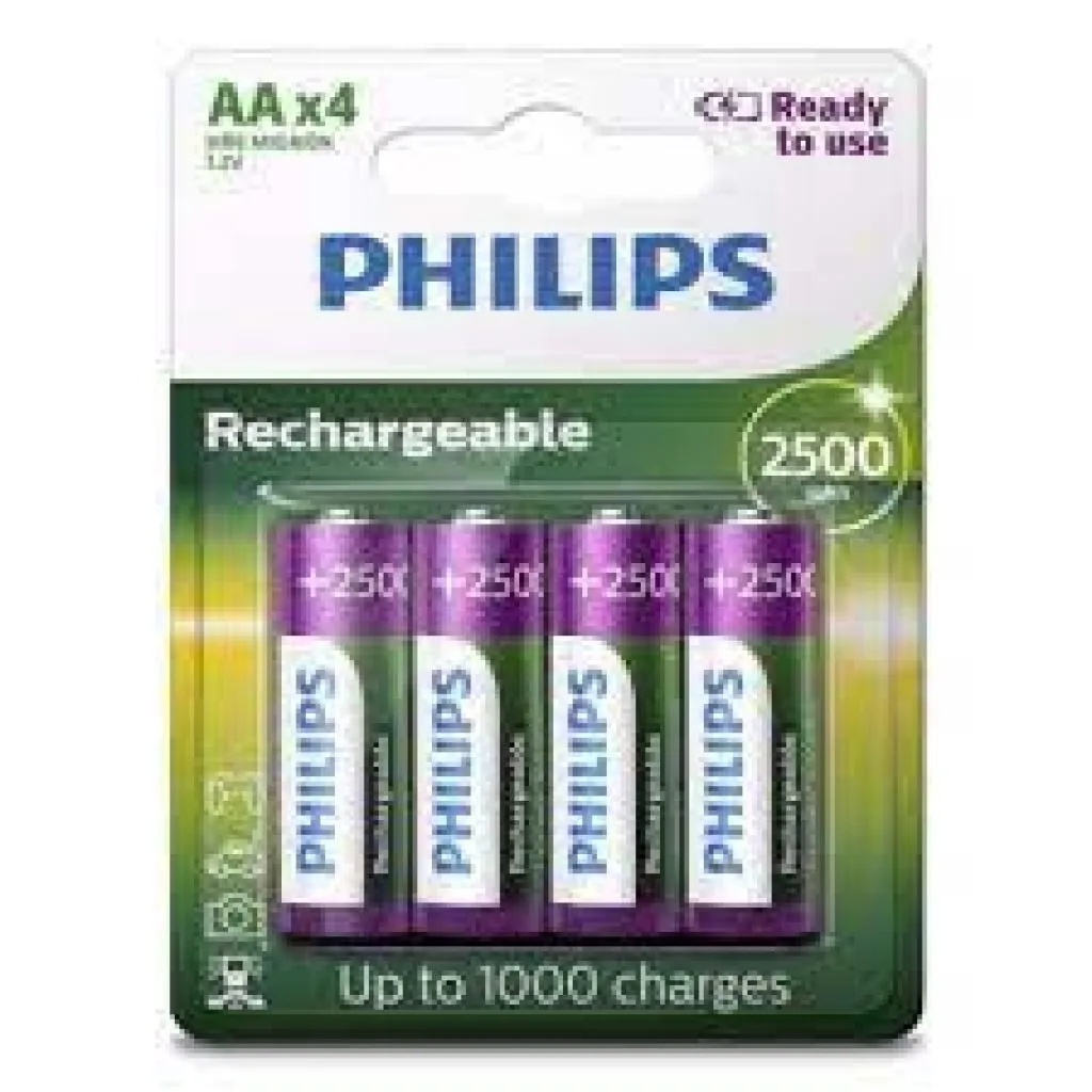 Pilha Recarregável Philips AA2500mAh C/4