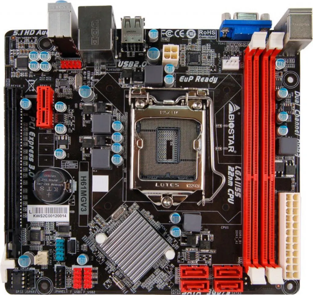 Placa-Mãe Biostar H61MHV3 Intel Lga 1155 Micro Atx