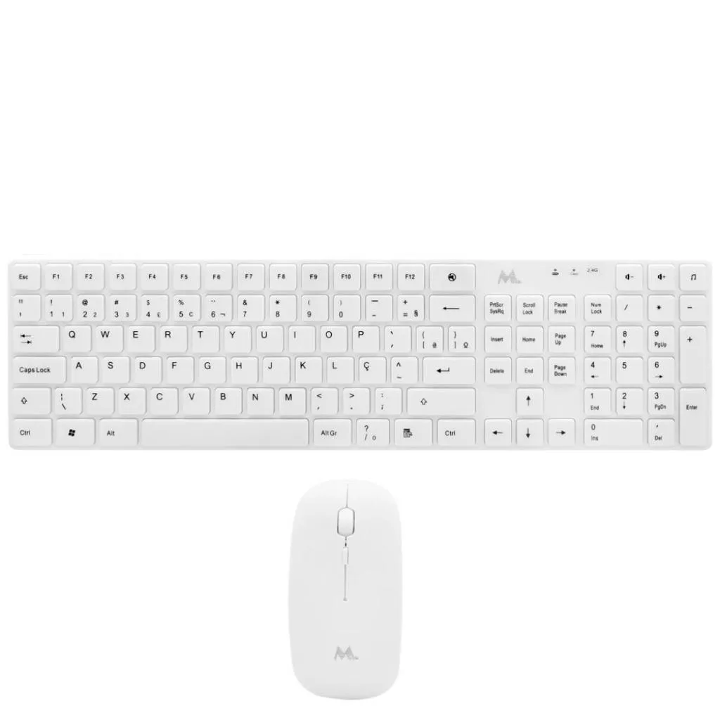 TEC. USB MTEK KM-5197W C/ MOUSE S/FIO PT BRANCO