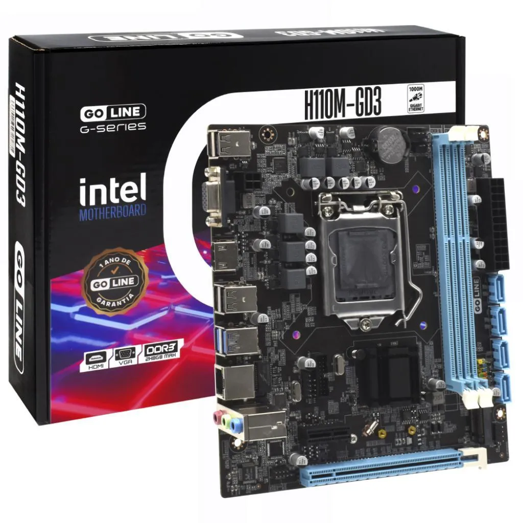 Placa-Mãe MB Intel 1151 Goline GL-H110M-GD3