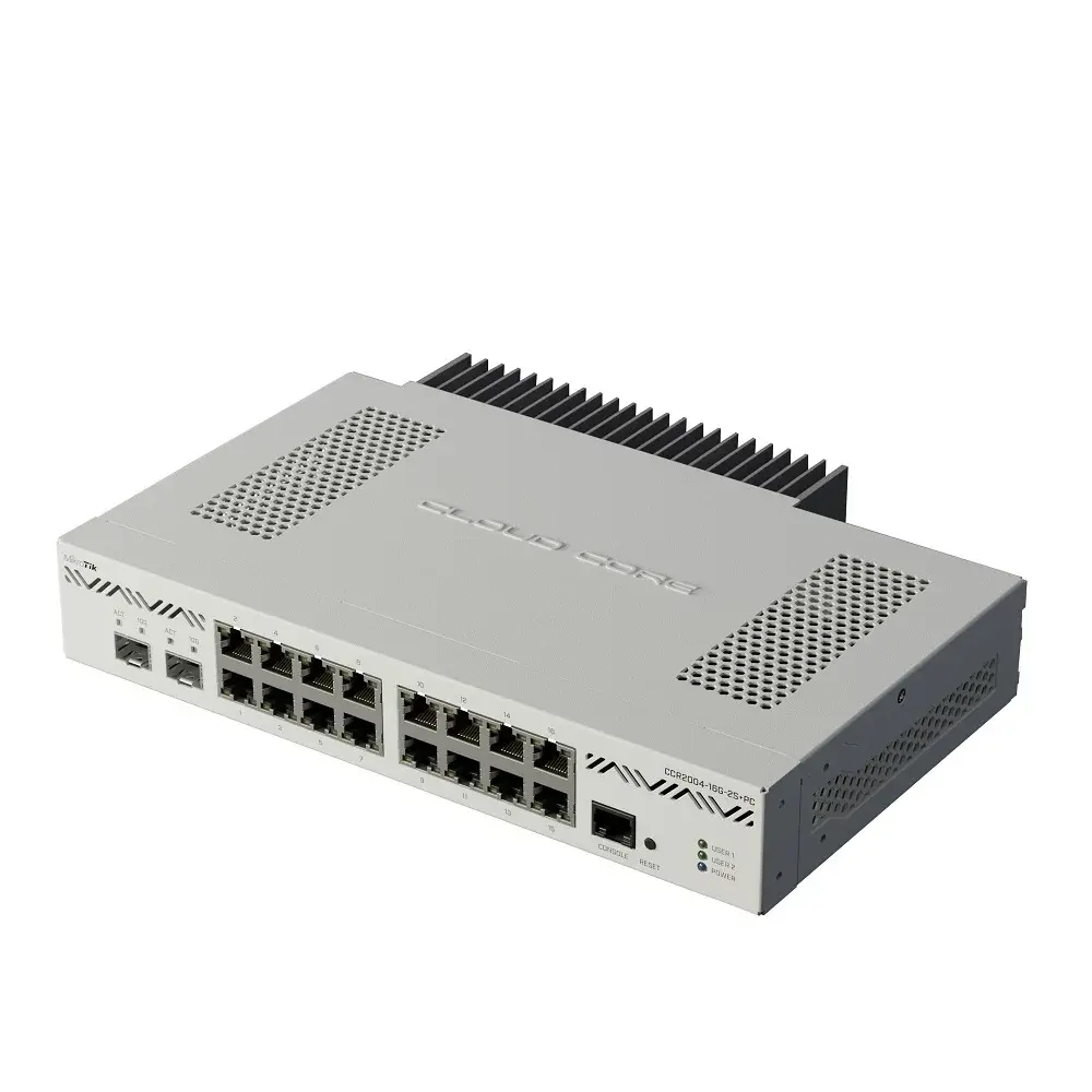 Roteador MikroTik Cloud Core Router CCR2004-16G-2S+PC 16 Portas Gigabit + 2 SFP+ 10G