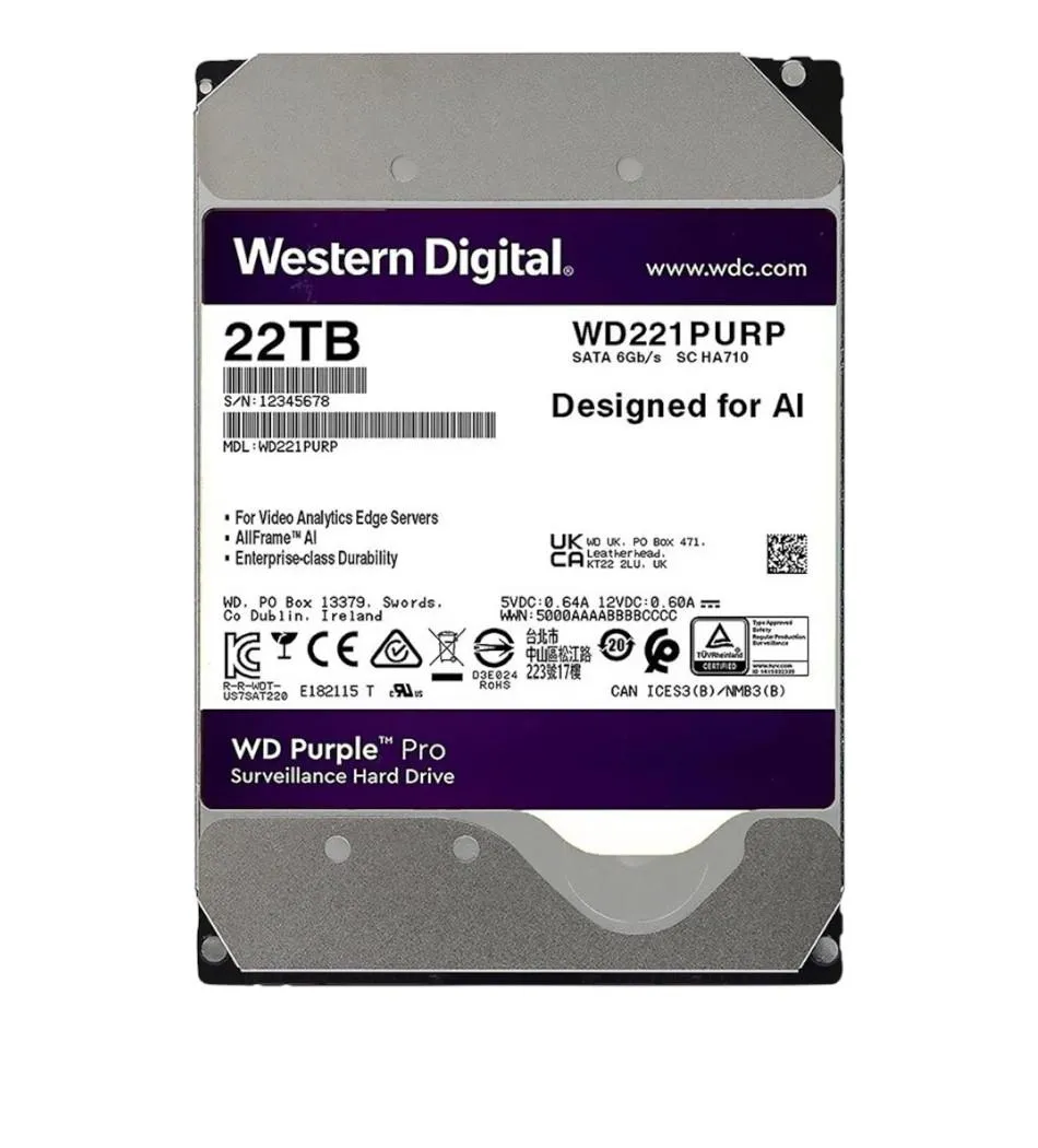 HD SATA3 22TB WD PURPLE PRO WD221PURP