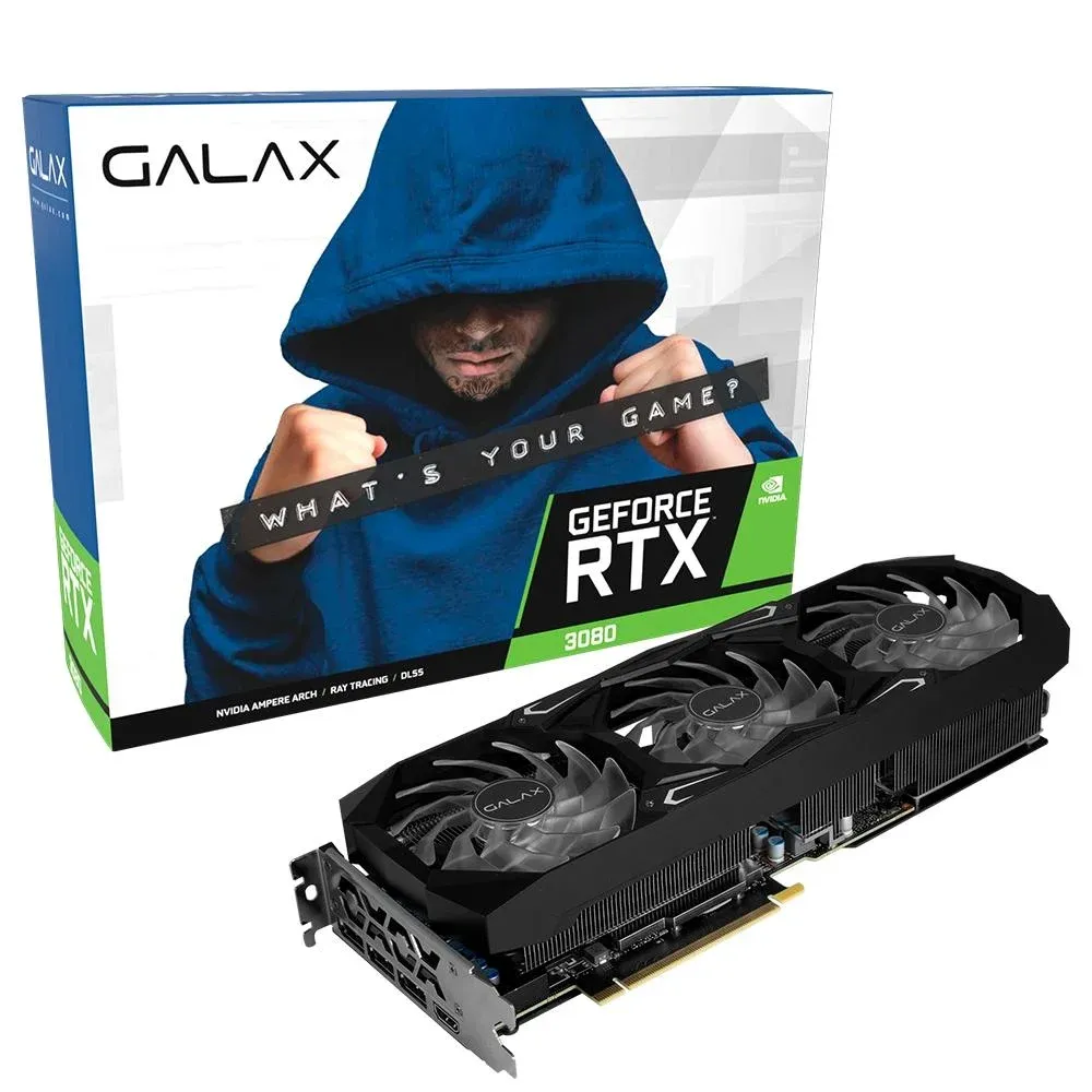 Placa de Vídeo Galax NVIDIA GeForce RTX3080 1-Click OC 10GB GDDR6X - 38NWM3MD99NN