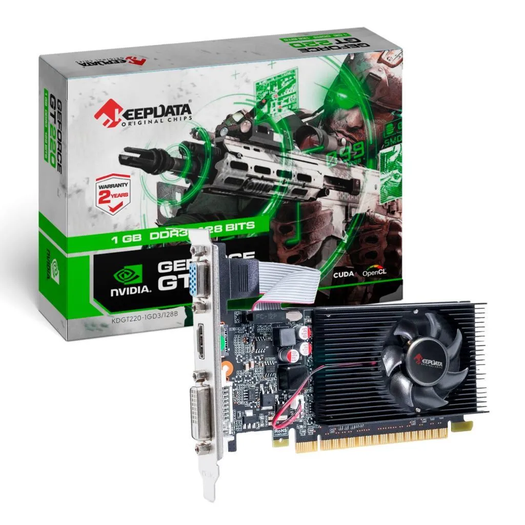 Placa de Video 1GB EXP. GF-GT220 Keepdata DDR3 128Bits