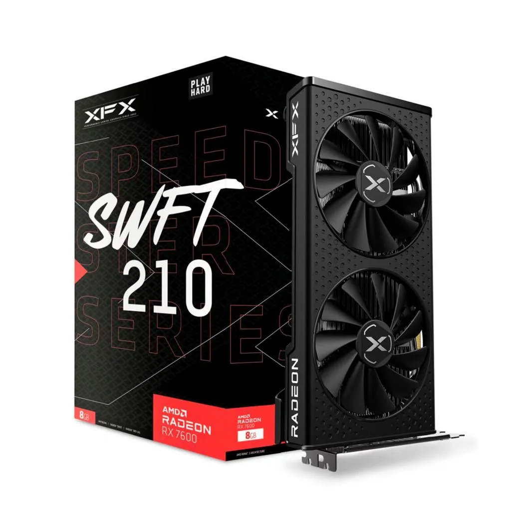 Placa De Vídeo 8GB Xfx Speedster SWFT210 RX7600 DDR6 RX-76PSWFTFY