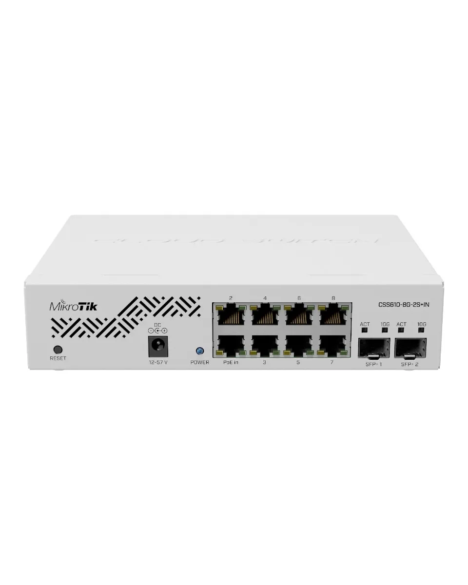 Anúncio: Switch MikroTik Cloud Smart 8 Portas Gigabit 2x SFP+ 10G - Branco (CSS610-8G-2S+IN)