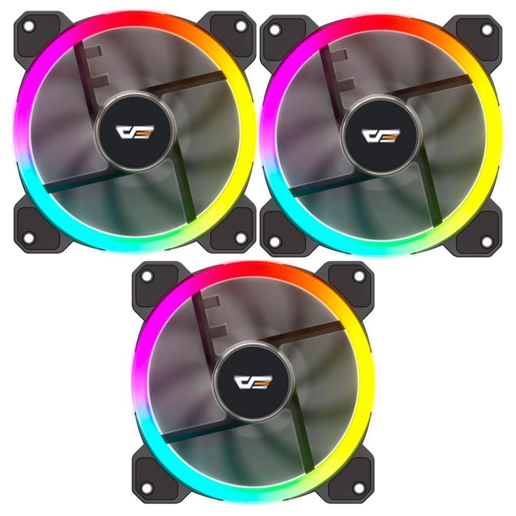 Cooler Gabinete Darkflash DR11 Rgb Kit Com 3 Unidades Preto