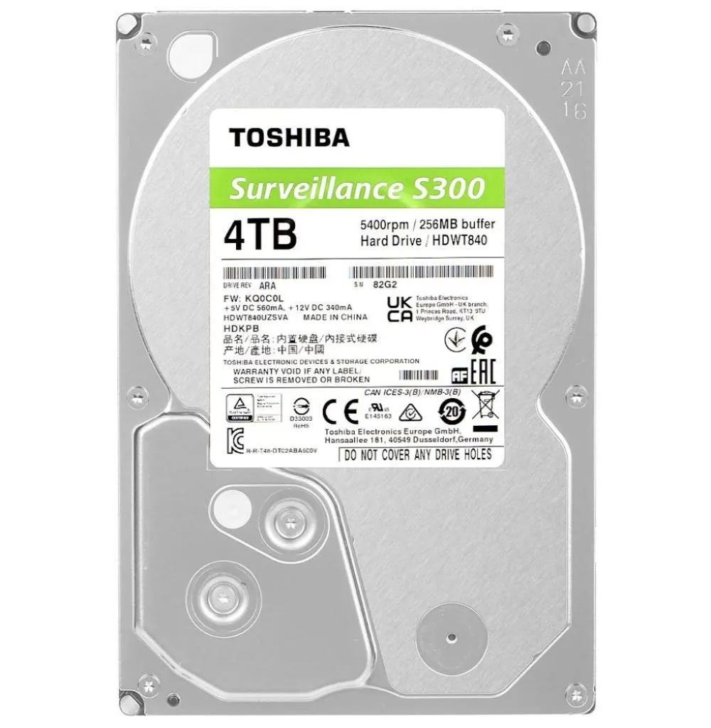 Anúncio: HD Sata3 4TB Toshiba Surveillance S300 (HDWT840UZSVA)