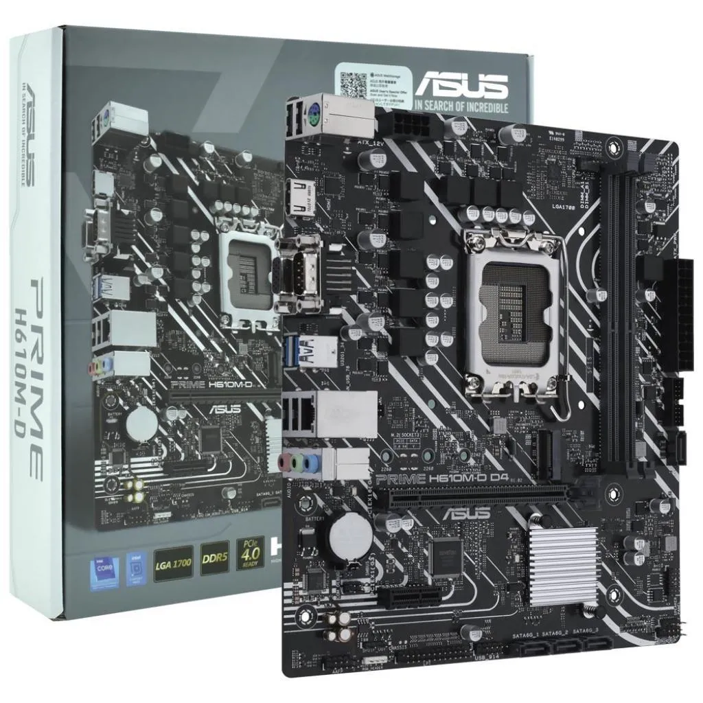 Anúncio: Placa Mãe Intel 1700 Asus H610M-D Prime DDR5 Micro-Atx