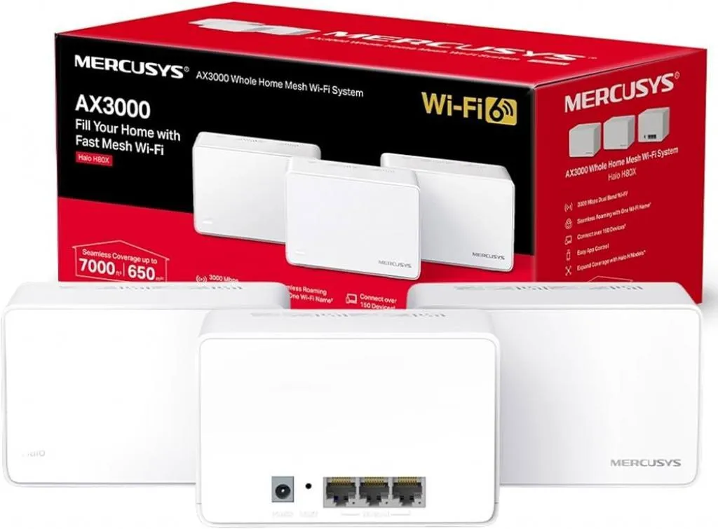 Wireless Mercusys Halo H80X 3-Pack AX3000 WIFI 6 Dual Mesh