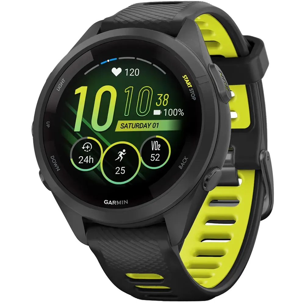 Relógio Smartwatch Garmin Forerunner 265S - Black/Amp Yellow (010-02810-03)