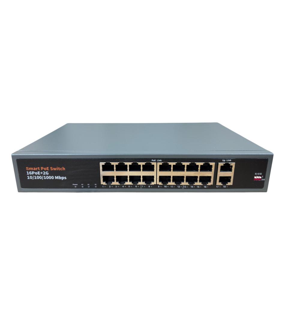 F. Switch 16poe 250w 10/100/1000MBPS 16POE+2RJ45