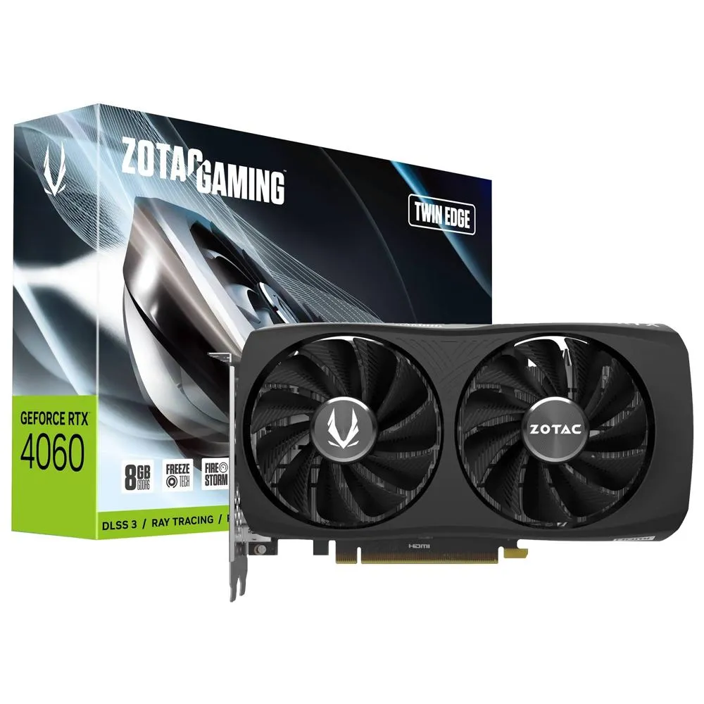 Placa de Video 8GB EXP. GF-RTX4060 Zotac Twin Edge ZT-D40600E-10