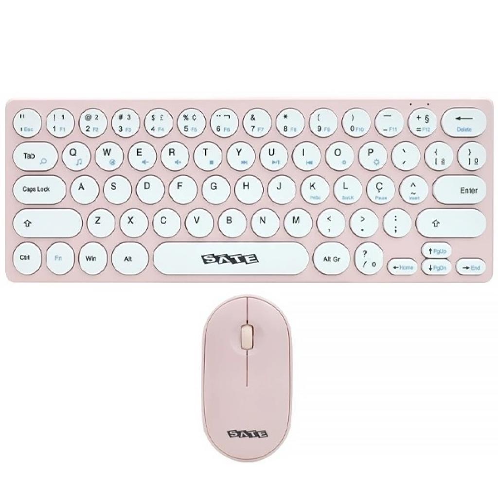 Teclado USB Satellite AK6031G Com Mouse Sem Fio Rosa