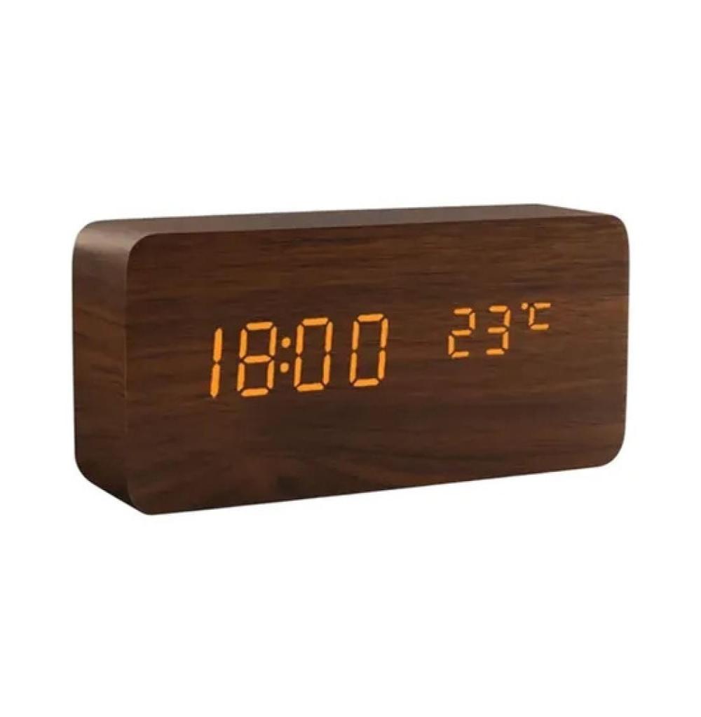 Relogio Digital Despertador Sate ac-t23 Marron