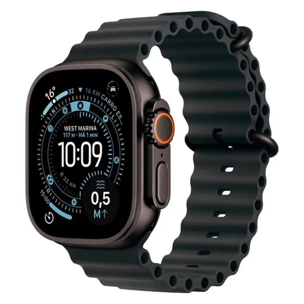 Relógio Apple Ultra 3 49mm MF0J4 Black Ocean Black Gps + Celular