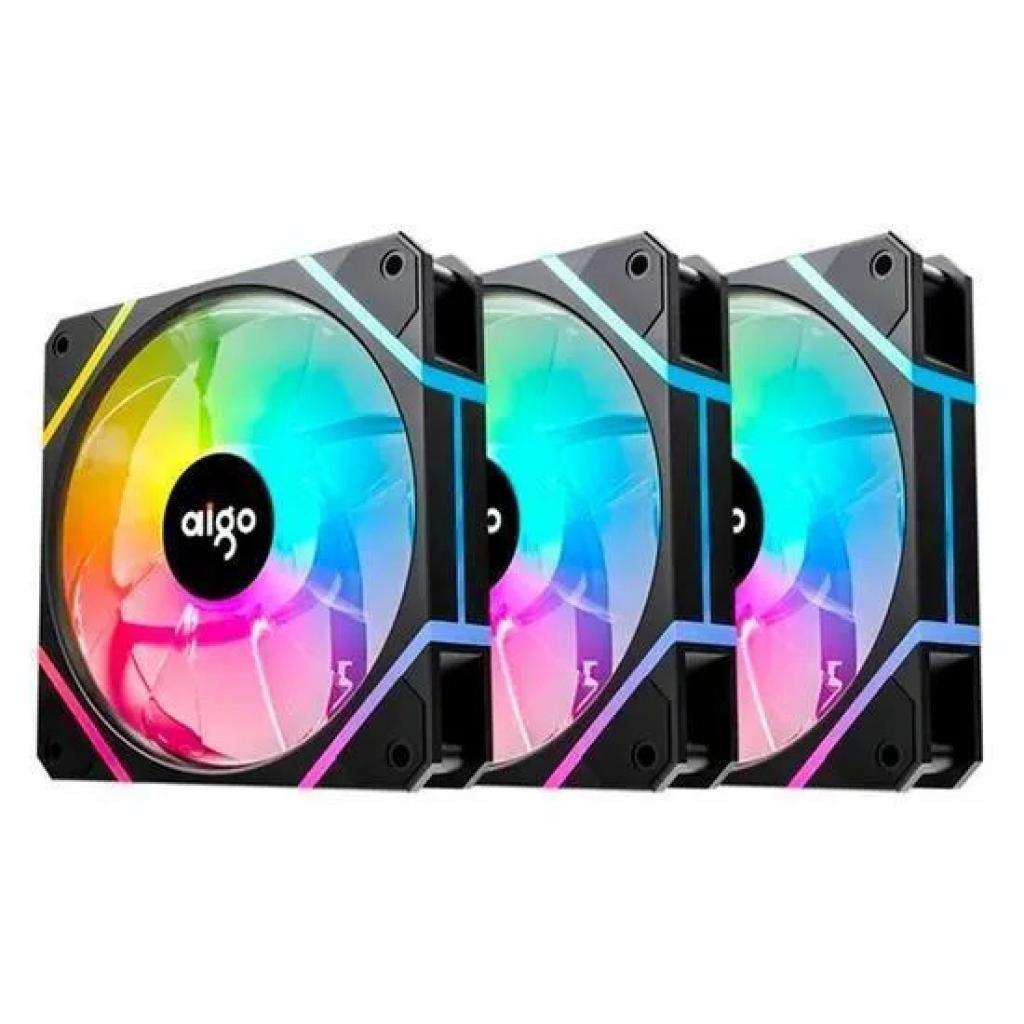 Anúncio: Cooler Para Gabinete Aigo AM12 Pro Argb Kit Com 3 Coolers Preto