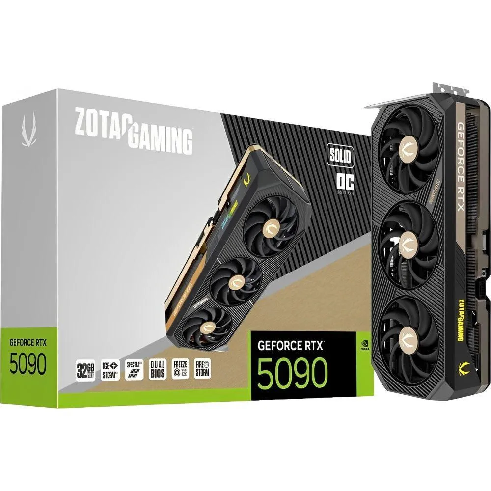 Placa De Video 32GB EXP. GF-RTX5090 Zotac Solid Oc Gaming Branco