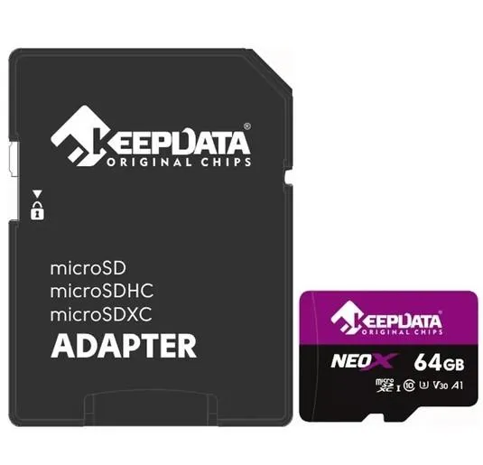 Cartão Microsd 64GB Keepdata Neox A1 V30 95MB/s