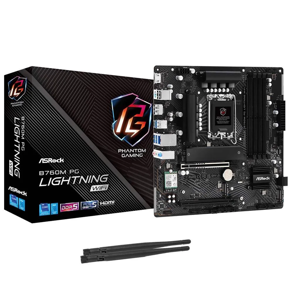 Anúncio: Placa Mãe ASRock B760M PG Lightning Wi-Fi Socket LGA 1700 / DDR5