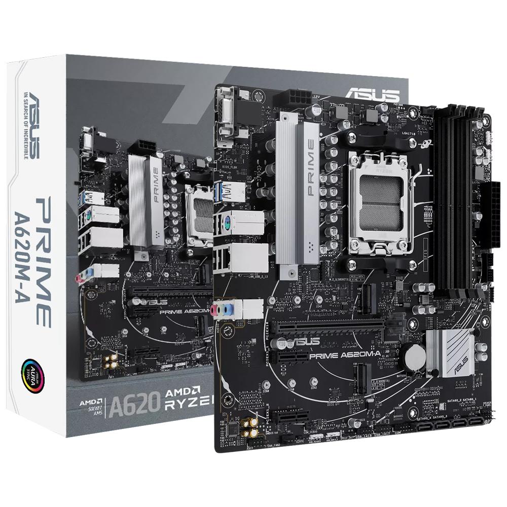 Placa Mãe Amd AM5 Asus Prime A620AM-A DDR5 Micro-Atx