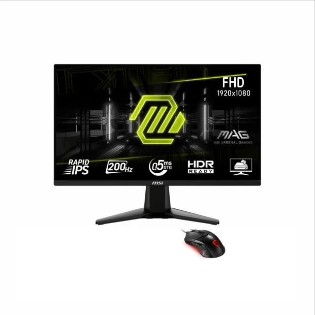 Monitor Gamer MSI Optix G255F E20 24.5" Full HD IPS 200Hz 1ms Tela Plana + Mouse