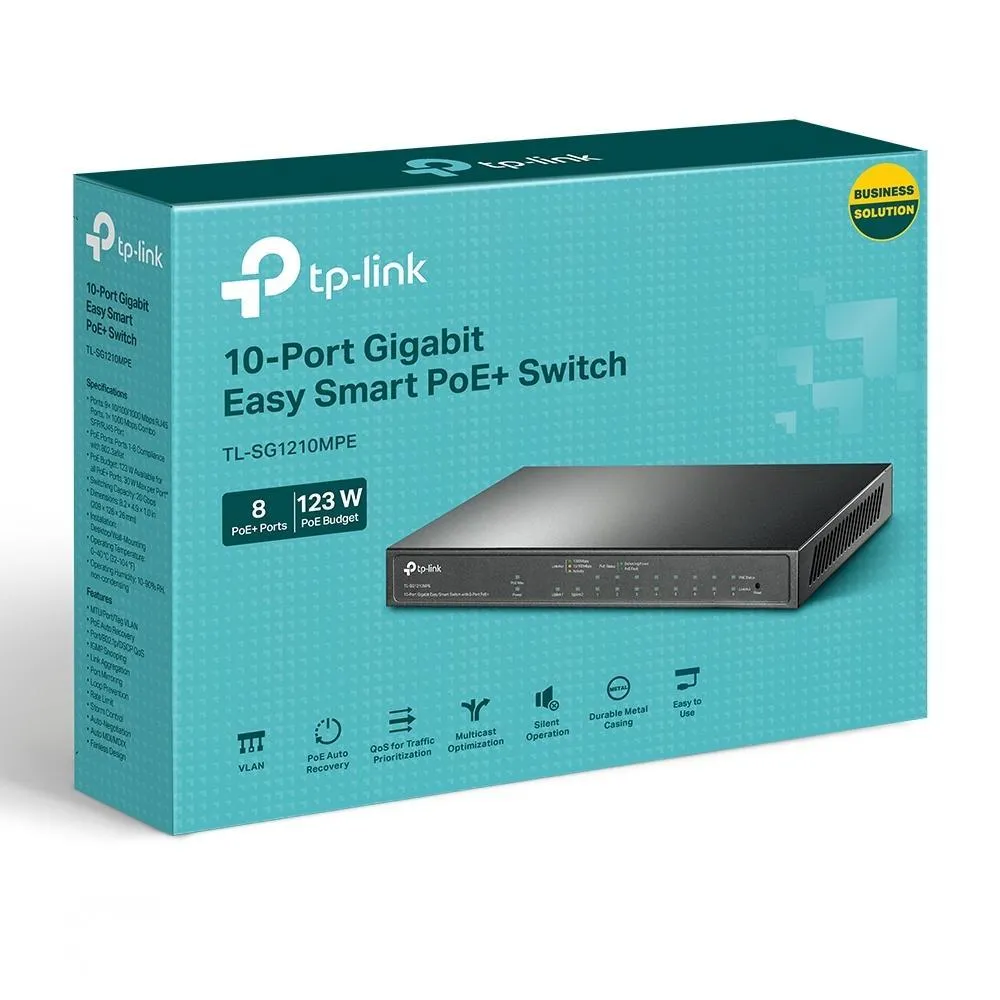 Hub 10 Portas Tp-Link TL-SG1210MPE 8P Giga POE