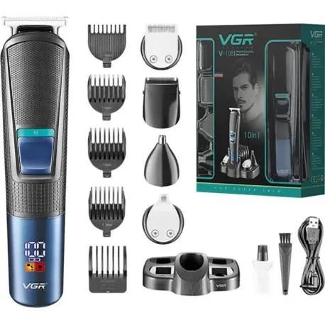 BARBEADOR VGR V-108 10 EM 1 RECARREGAVEL        SG