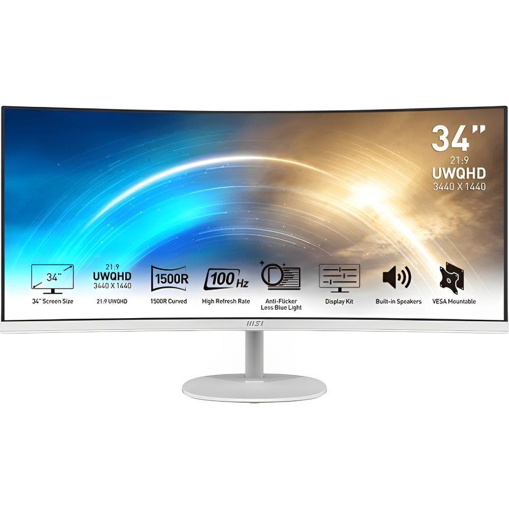 Anúncio: Monitor Gamer Curvo MSI Pro MP341CQW LCD 34" WQHD 100 Hz / 1 ms - Branco