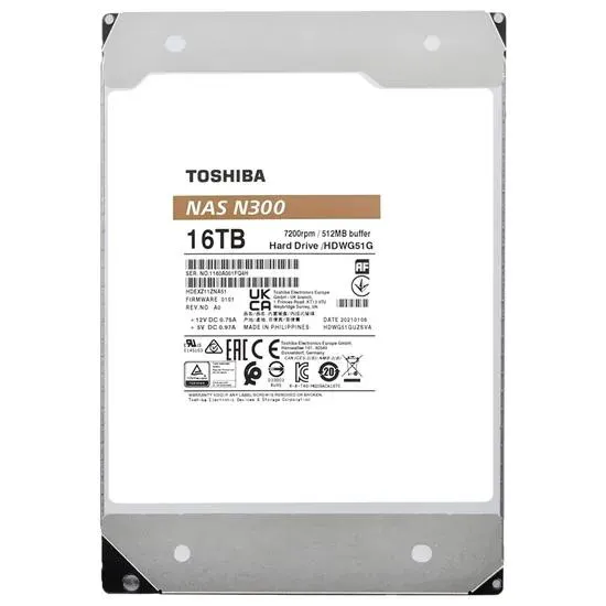 HD SATA3 16TB TOSHIBA N300 NAS 7200 HDWG51GXZSTA *