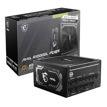 FONTE1000W MSI MAG A1000GLS 80 PLUS GOLD PCIE5 IVA