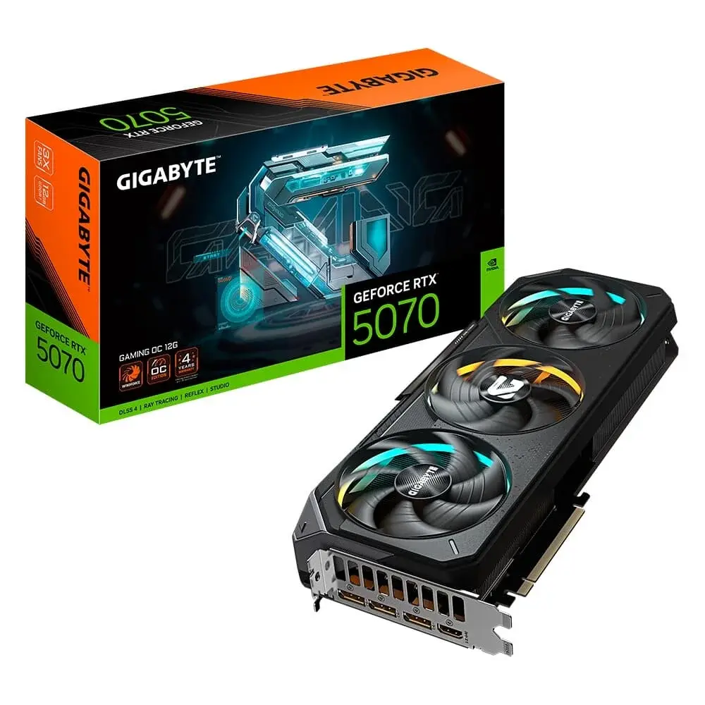 Placa de Vídeo Gigabyte Gaming OC NVIDIA GeForce RTX 5070 12GB GDDR7 192-bit - GV-N5070GAMING OC-12GD