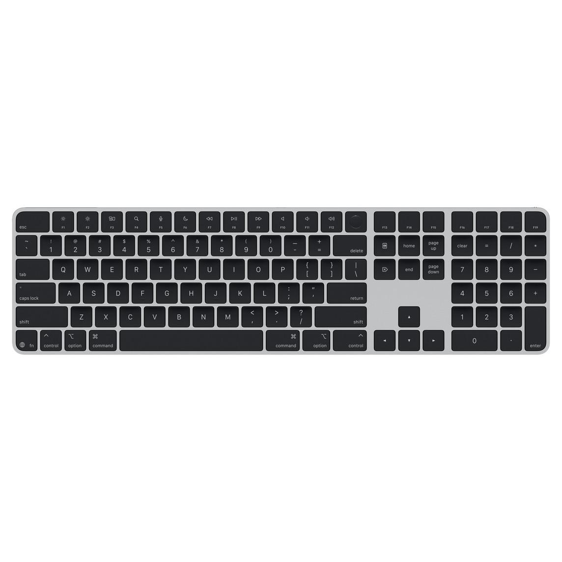 Teclado Apple Magic Keyboard com Touch ID, Teclado Numérico, Bluetooth, USB-C, Espanhol (América Latina), Teclas Pretas, Caixa Aberta - MXK83LA/A