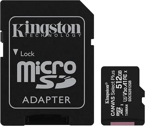 Cartão de Memória Micro SD Kingston Canvas Select Plus 512GB 100MB/s