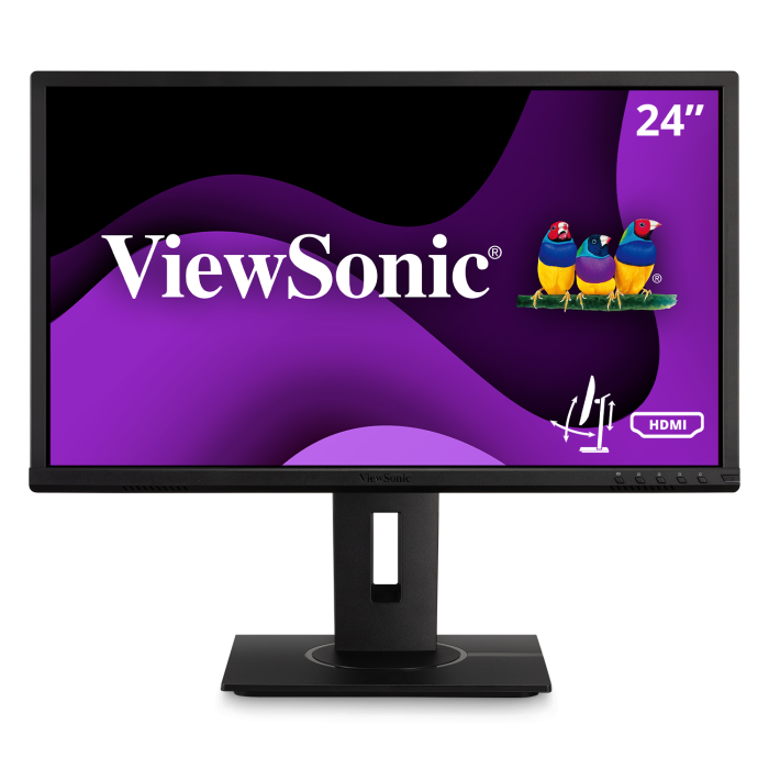Monitor ViewSonic VG2440 24" Full HD SuperClear MVA Ergonômico USB Hub HDMI DisplayPort VGA - Preto