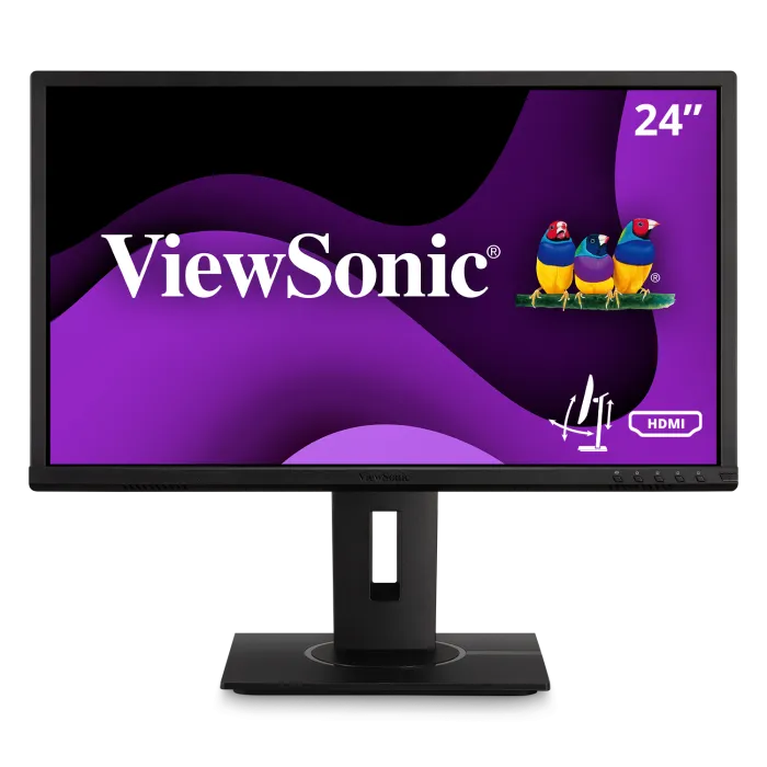 Monitor ViewSonic VG2440 24" Full HD SuperClear MVA Ergonômico USB Hub HDMI DisplayPort VGA - Preto