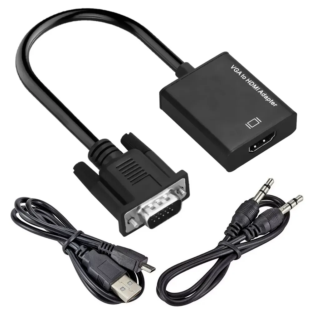 Adaptador HDMI Femea/VGA Macho Com Áudio