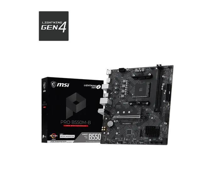 Anúncio: Placa-Mãe MSI Pro B550M-B Soquete AM4 Chipset AMD B550 DDR4 Micro ATX (911-7D14-024)