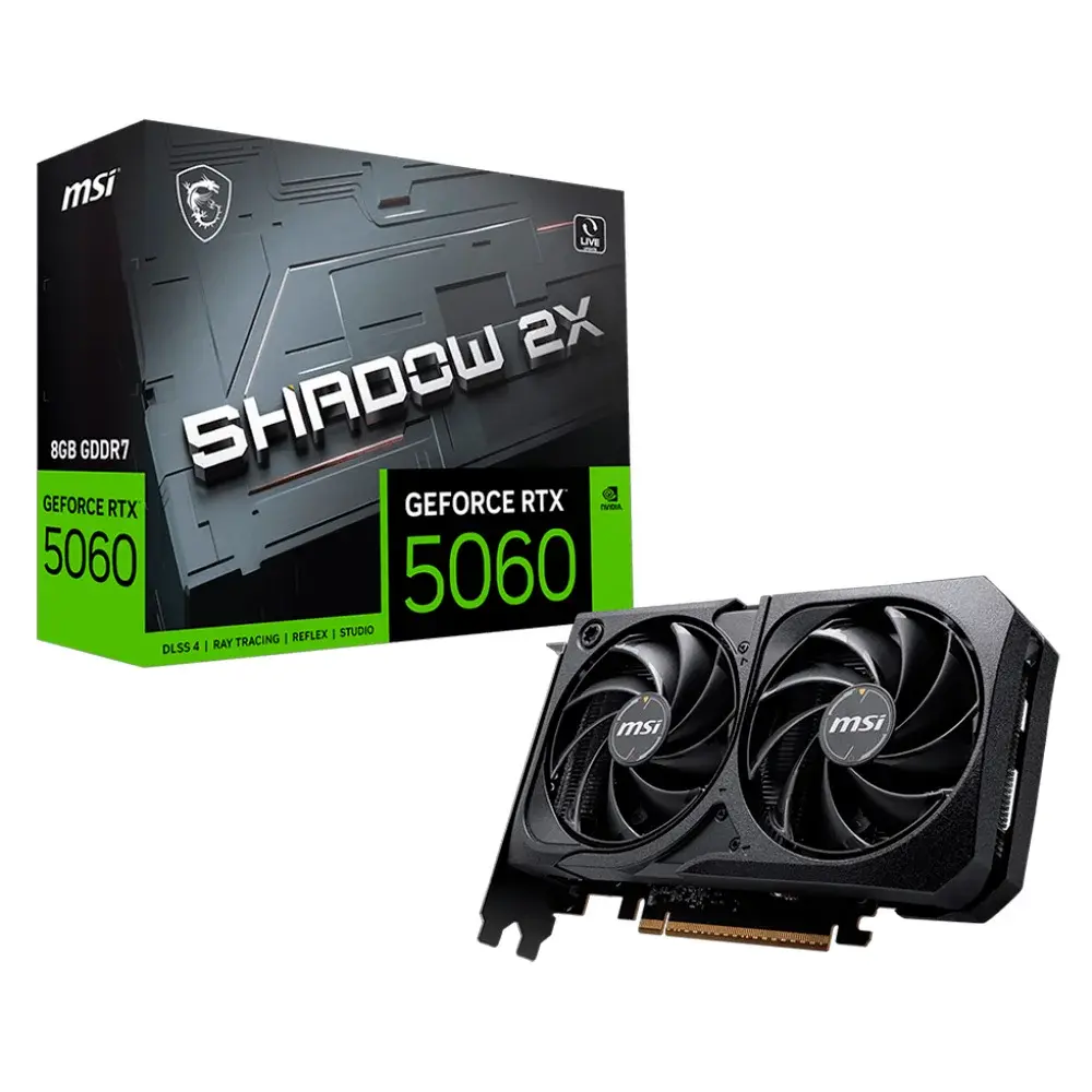Placa De Vídeo Msi Geforce RTX 5060 Shadow 2X OC 8GB - 912-V537-033